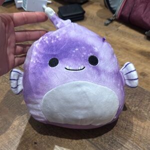 Squishmallows - Purple and White Plush Fish